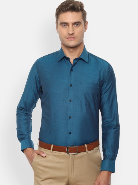 

Van Heusen Men Teal Blue Slim Fit Solid Formal Shirt