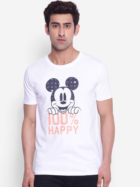 

Mickey Mouse Family Men White Printed Round Neck Pure Cotton T-shirt
