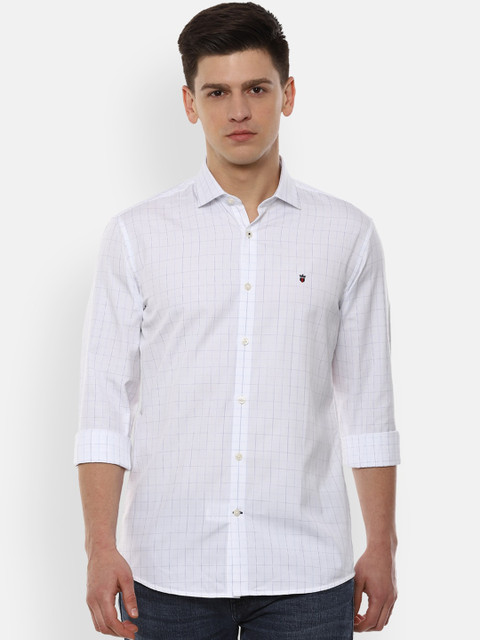 

Louis Philippe Sport Men White & Blue Checked Cotton Slim Fit Casual Shirt