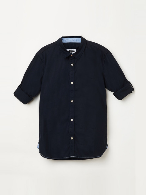 

Fame Forever by Lifestyle Boys Navy Blue Slim Fit Solid Casual Shirt
