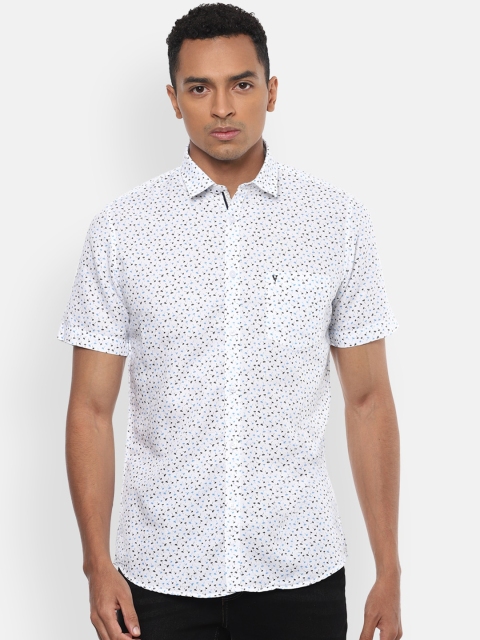 

Van Heusen Sport Men White & Blue Slim Fit Ditsy Print Casual Shirt