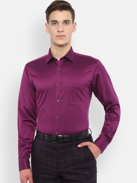 

Van Heusen Men Magenta Pink Regular Fit Solid Formal Shirt