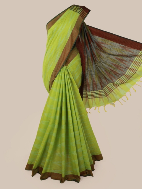 

Pothys Green Woven Design Linen Blend Saree