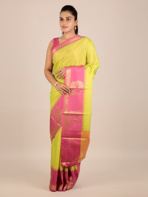 

Pothys Yellow Woven Design Cotton Blend Saree