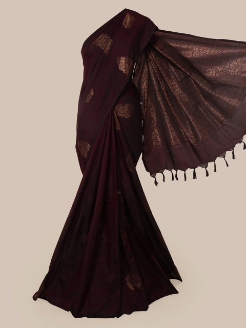 

Pothys Burgundy & Bronze Woven Design Saree