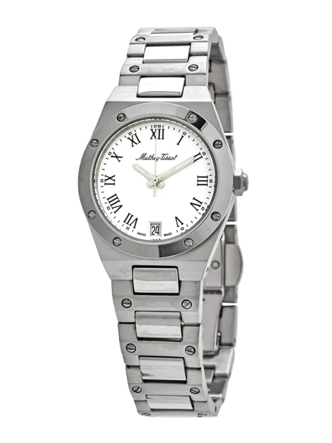 

Mathey-Tissot Women Silver-Toned & White Analogue Watch D680ABR