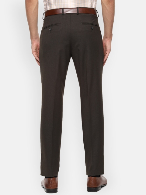 

Louis Philippe Men Brown Regular Fit Solid Formal Trousers