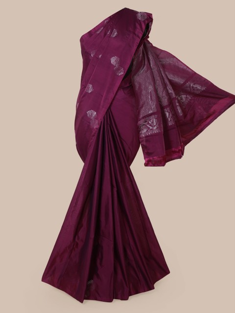 

Pothys Burgundy & Silver Woven Design Saree