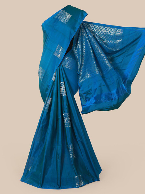 

Pothys Blue & Golden Woven Design Saree