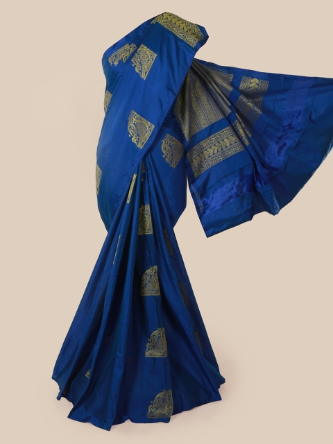 

Pothys Blue & Golden Woven Design Saree