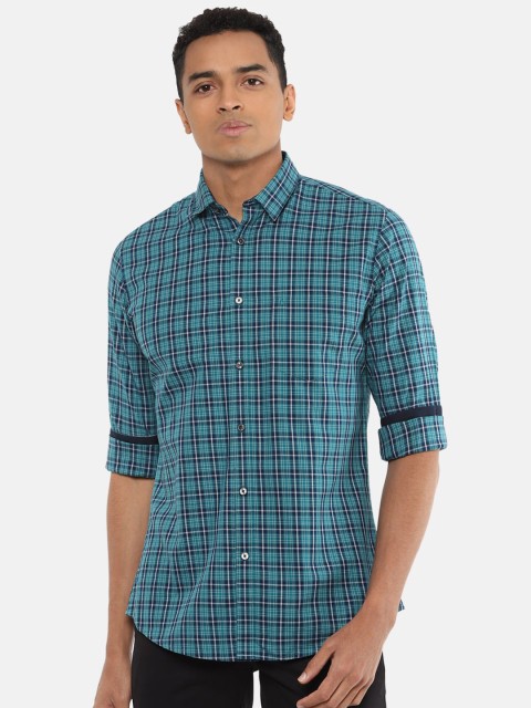 

Van Heusen Sport Men Blue & White Slim Fit Checked Casual Shirt