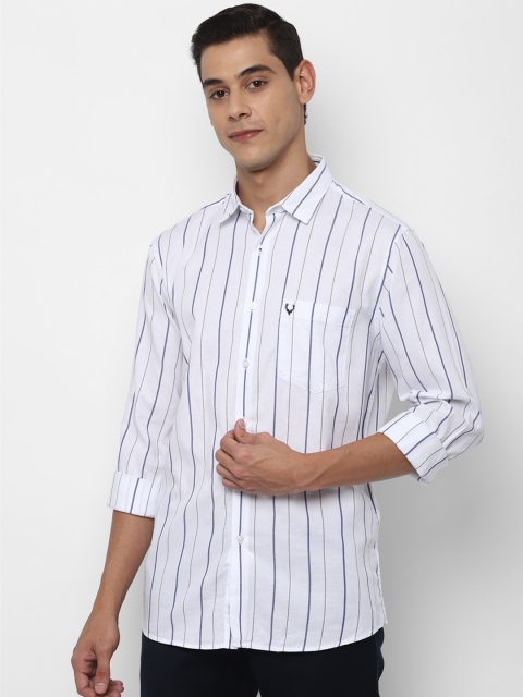 

Allen Solly Men White & Blue Slim Fit Striped Casual Shirt