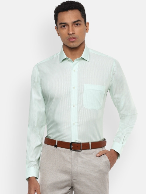 

Van Heusen Men Green Regular Fit Self Design Casual Shirt