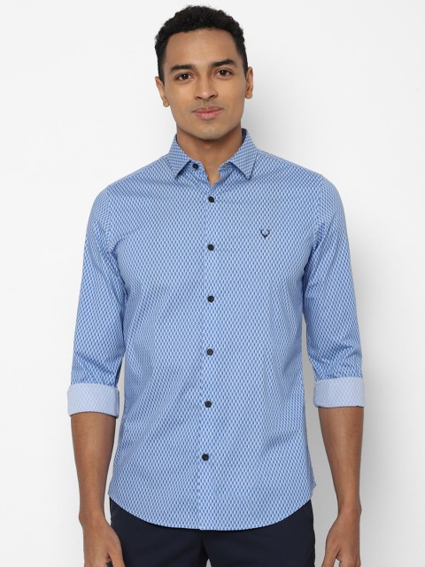 

Allen Solly Men Blue & White Slim Fit Printed Casual Shirt