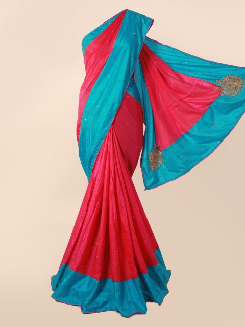 

Pothys Magenta & Blue Art Silk Solid Saree