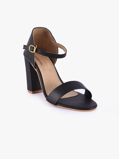 

BuckleUp Women Black Solid Open Toe Sandals