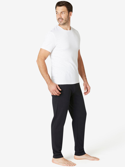 

NYAMBA By Decathlon Men Black Slim Fit Solid Regular Trousers