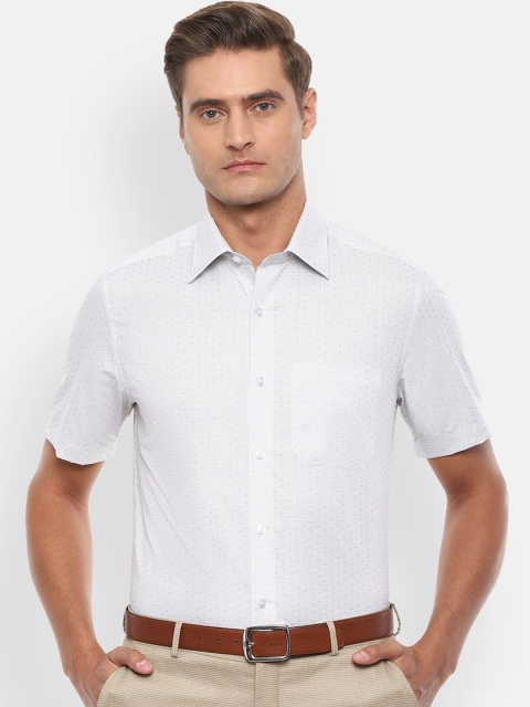 

Louis Philippe Men White Regular Fit Checked Casual Shirt