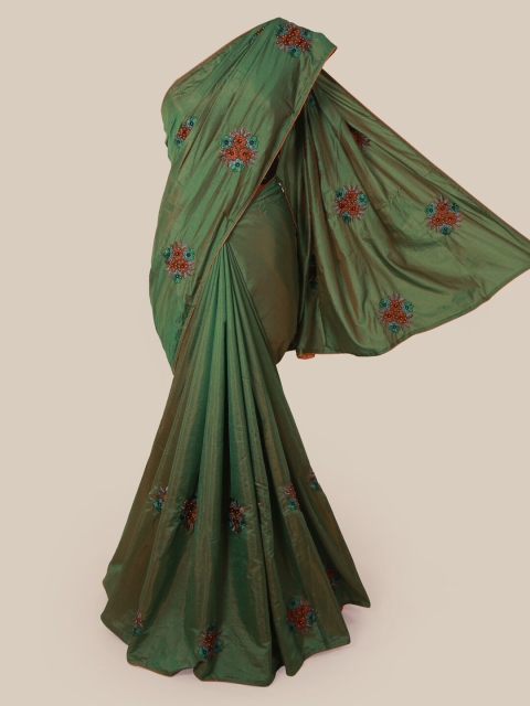 

Pothys Green Embroidered Art Silk Saree