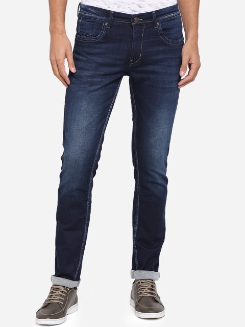 

Greenfibre Men Navy Blue Washed Slim Fit Mid-Rise Clean Look Stretchable Jeans