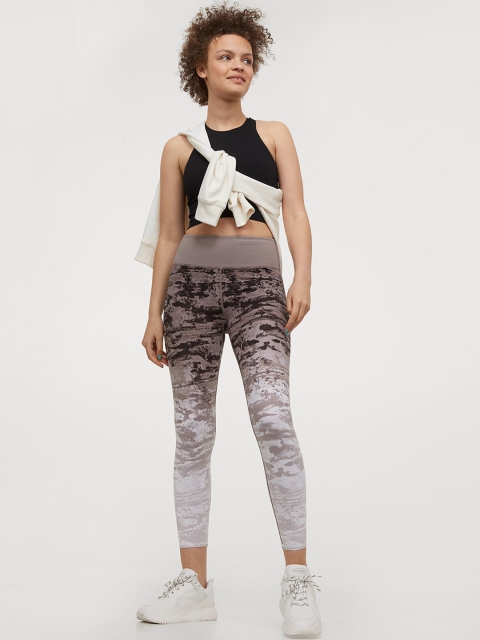 

H&M Grey Printed Women Bum Sculpting Sports Tights