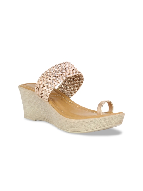 

Inc 5 Women Rose Gold-Toned Woven Design Heels