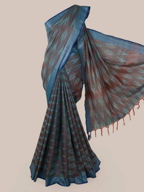 

Pothys Blue Woven Design Linen Blend Saree