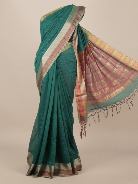 

Pothys Green Woven Design Jute Silk Saree