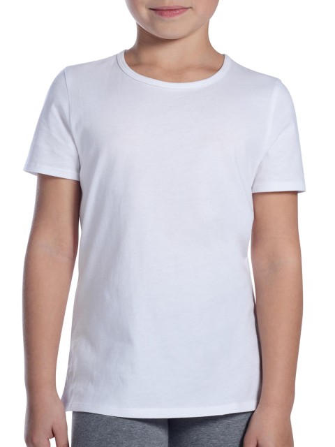 

Domyos By Decathlon Girls White Solid Round Neck Gym T-shirt