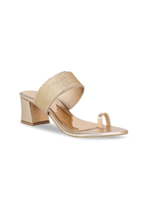 

Inc 5 Women Gold-Toned Textured Sandals