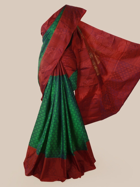 

Pothys Green Printed Pure Silk Saree