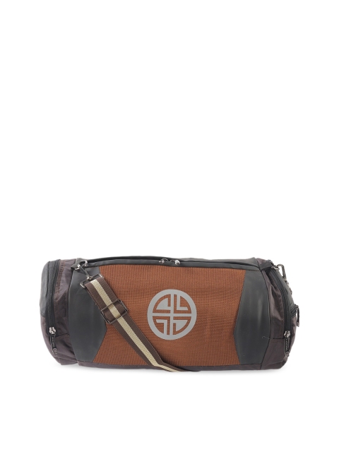 

Carlton London Brown & Black Colourblocked Water-Repellent Medium Duffel Bag