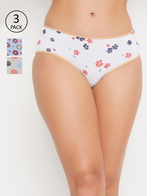

Clovia Women Pack Of 3 Hipster Briefs, White