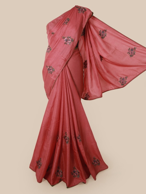 

Pothys Pink Embroidered Art Silk Saree