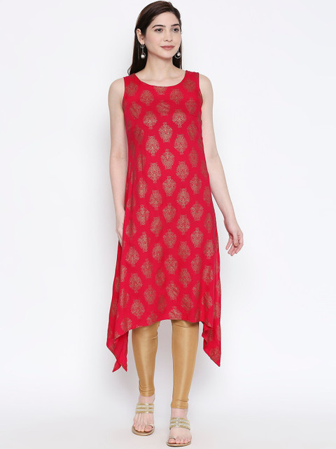 

RANGMANCH BY PANTALOONS Women Red Ethnic Motifs Printed Kurta