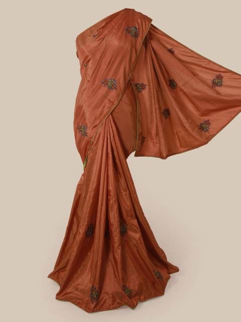 

Pothys Brown Embroidered Art Silk Saree