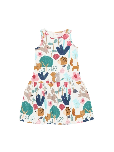 

RAINE AND JAINE Girls White Printed A-Line Dress