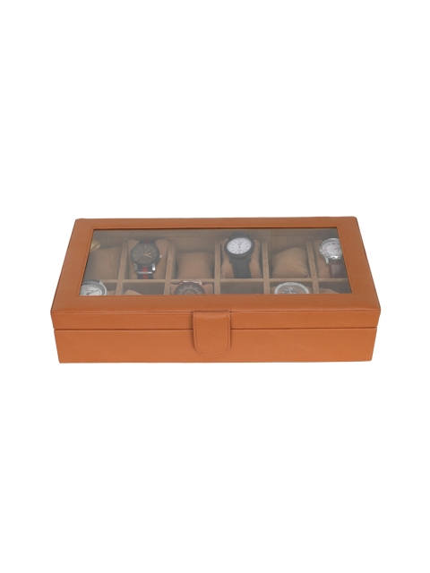 

Leather World Tan Brown 12 Slots Watch Organiser Box