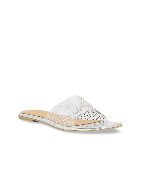 

Inc 5 Women Transparent Embellished Open Toe Flats