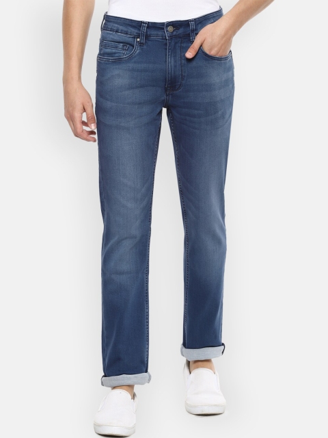 

Louis Philippe Jeans Men Navy Blue Slim Fit Mid-Rise Clean Look Pure Cotton Jeans