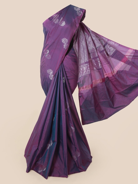 

Pothys Purple & Silver Dual Toned Woven Design Saree