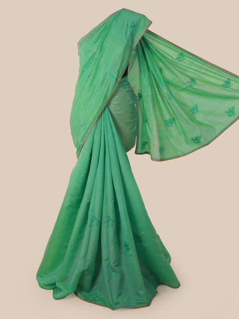 

Pothys Green Embroidered Art Silk Saree