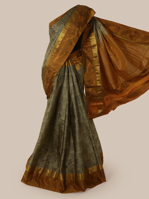 

Pothys Grey Printed Pure Silk Saree