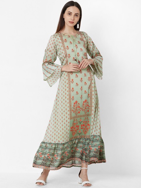 

ZOLA Women Green Floral Printed Maxi Dress