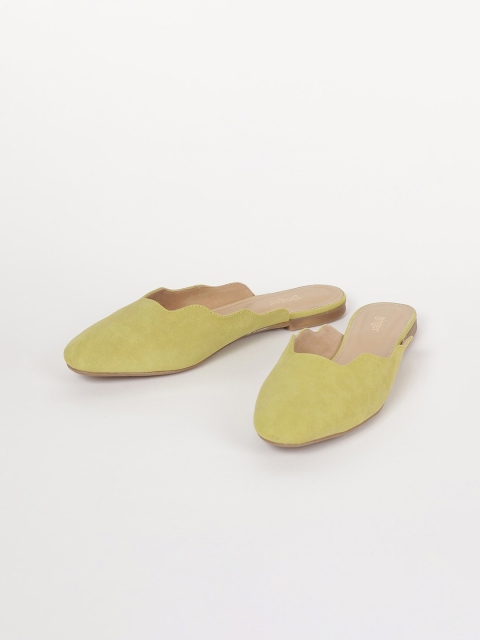

Ginger by Lifestyle Women Green Solid PU Mules