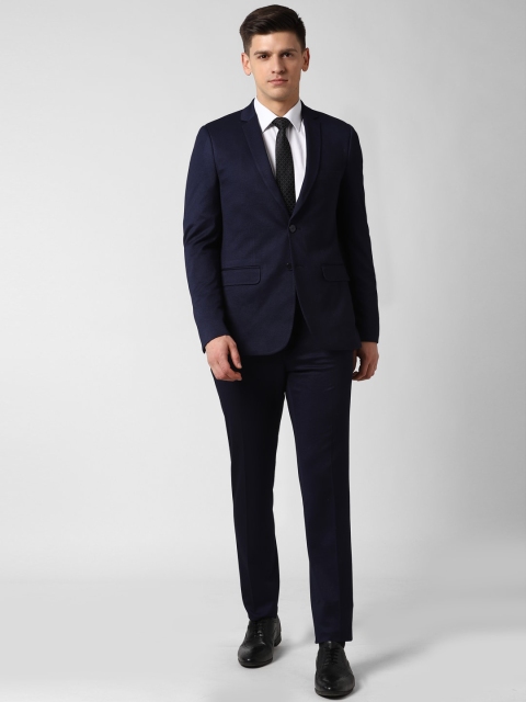 

Peter England Elite Men Navy Blue Solid Slim-Fit Single-Breasted Two-Piece Formal Suit