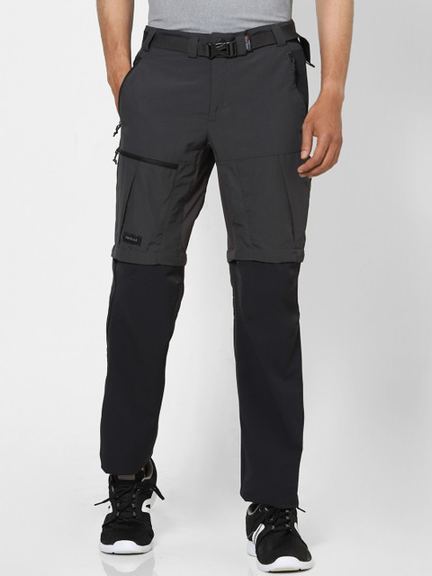 

FORCLAZ By Decathlon Men Grey Solid Mountain Trekking Modular Trousers