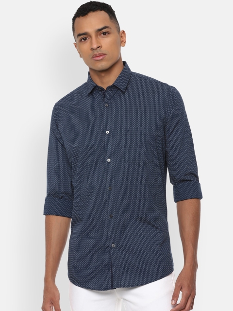 

Van Heusen Sport Men Navy Blue & Off-White Slim Fit Printed Casual Shirt