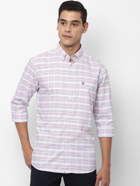 

Allen Solly Men White & Pink Slim Fit Checked Casual Shirt