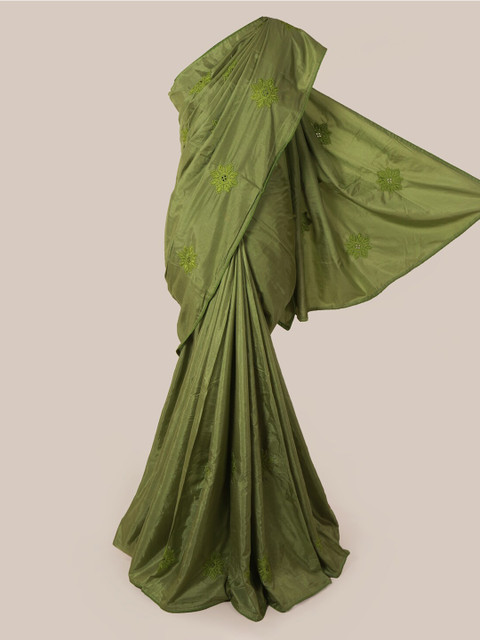 

Pothys Green Embroidered Art Silk Saree